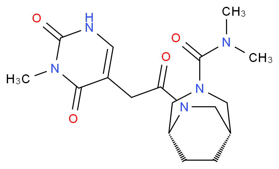 (1R*,5R*)-N,N-dimethyl-6-[(3-methyl-2,4-dioxo-1,2,3,4-tetrahydro-5-pyrimidinyl)acetyl]-3,6-diazabicyclo[3.2.2]nonane-3-carboxamide_Molecular_structure_CAS_)