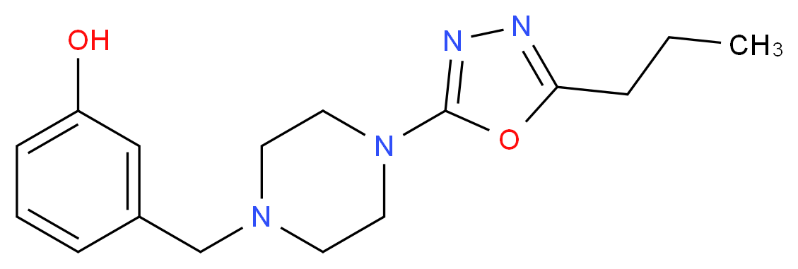 3-{[4-(5-propyl-1,3,4-oxadiazol-2-yl)piperazin-1-yl]methyl}phenol_Molecular_structure_CAS_)