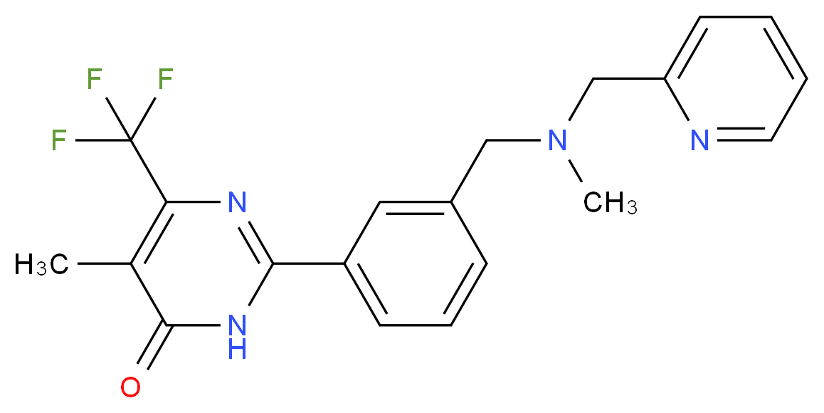5-methyl-2-(3-{[methyl(pyridin-2-ylmethyl)amino]methyl}phenyl)-6-(trifluoromethyl)pyrimidin-4(3H)-one_Molecular_structure_CAS_)
