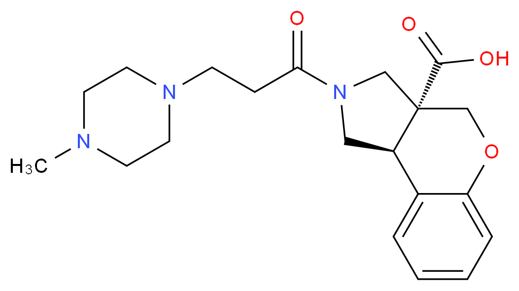 (3aR*,9bR*)-2-[3-(4-methylpiperazin-1-yl)propanoyl]-1,2,3,9b-tetrahydrochromeno[3,4-c]pyrrole-3a(4H)-carboxylic acid_Molecular_structure_CAS_)
