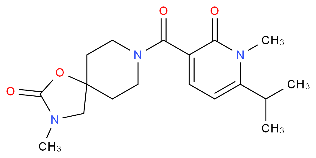 8-[(6-isopropyl-1-methyl-2-oxo-1,2-dihydropyridin-3-yl)carbonyl]-3-methyl-1-oxa-3,8-diazaspiro[4.5]decan-2-one_Molecular_structure_CAS_)