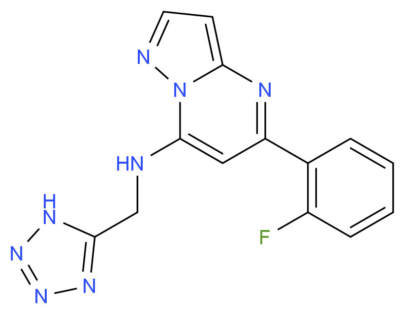 5-(2-fluorophenyl)-N-(1H-tetrazol-5-ylmethyl)pyrazolo[1,5-a]pyrimidin-7-amine_Molecular_structure_CAS_)