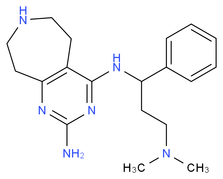 N~4~-[3-(dimethylamino)-1-phenylpropyl]-6,7,8,9-tetrahydro-5H-pyrimido[4,5-d]azepine-2,4-diamine_Molecular_structure_CAS_)