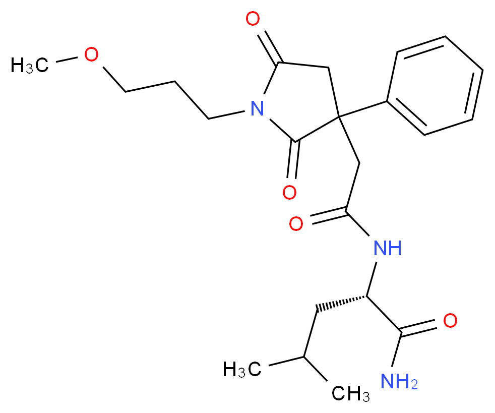 N~2~-{[1-(3-methoxypropyl)-2,5-dioxo-3-phenyl-3-pyrrolidinyl]acetyl}-L-leucinamide_Molecular_structure_CAS_)
