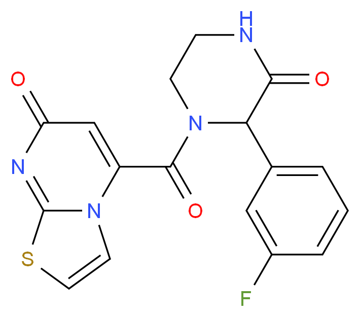 5-{[2-(3-fluorophenyl)-3-oxopiperazin-1-yl]carbonyl}-7H-[1,3]thiazolo[3,2-a]pyrimidin-7-one_Molecular_structure_CAS_)