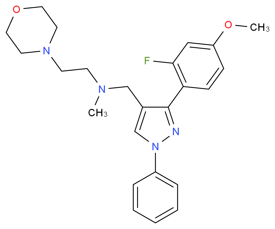 N-{[3-(2-fluoro-4-methoxyphenyl)-1-phenyl-1H-pyrazol-4-yl]methyl}-N-methyl-2-(4-morpholinyl)ethanamine_Molecular_structure_CAS_)