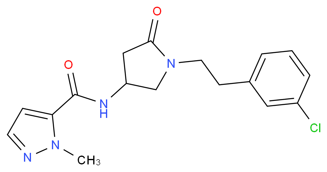 N-{1-[2-(3-chlorophenyl)ethyl]-5-oxo-3-pyrrolidinyl}-1-methyl-1H-pyrazole-5-carboxamide_Molecular_structure_CAS_)