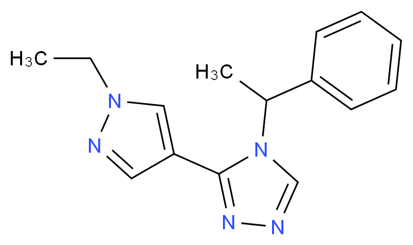 3-(1-ethyl-1H-pyrazol-4-yl)-4-(1-phenylethyl)-4H-1,2,4-triazole_Molecular_structure_CAS_)