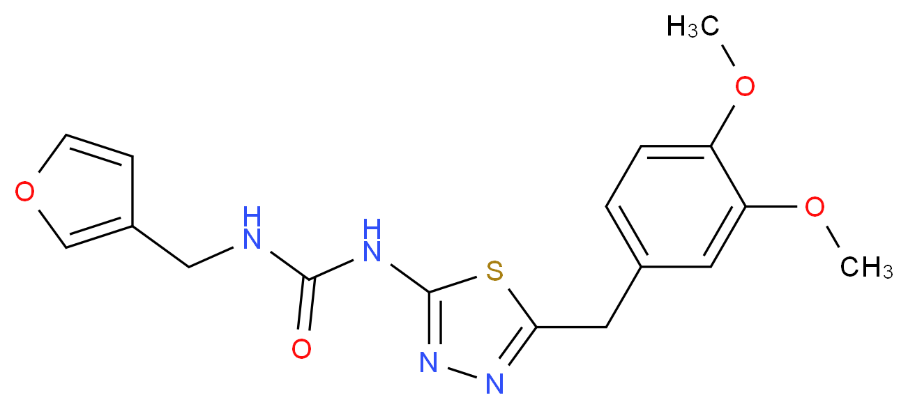N-[5-(3,4-dimethoxybenzyl)-1,3,4-thiadiazol-2-yl]-N'-(3-furylmethyl)urea_Molecular_structure_CAS_)