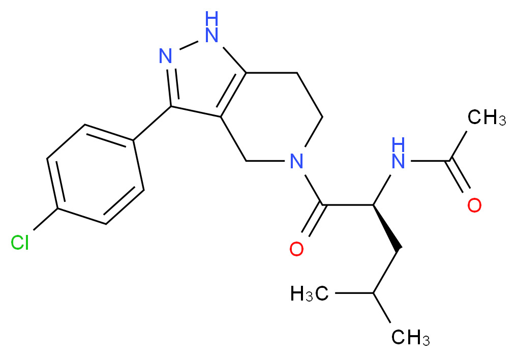 N-((1S)-1-{[3-(4-chlorophenyl)-1,4,6,7-tetrahydro-5H-pyrazolo[4,3-c]pyridin-5-yl]carbonyl}-3-methylbutyl)acetamide_Molecular_structure_CAS_)