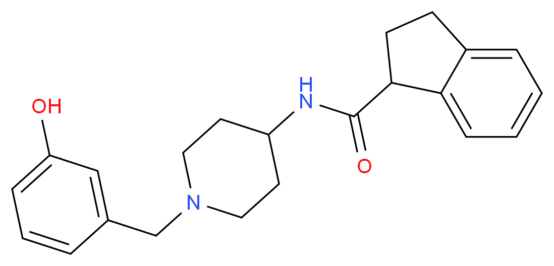 N-[1-(3-hydroxybenzyl)piperidin-4-yl]indane-1-carboxamide_Molecular_structure_CAS_)