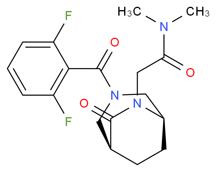 2-[(1S*,5R*)-3-(2,6-difluorobenzoyl)-7-oxo-3,6-diazabicyclo[3.2.2]non-6-yl]-N,N-dimethylacetamide_Molecular_structure_CAS_)