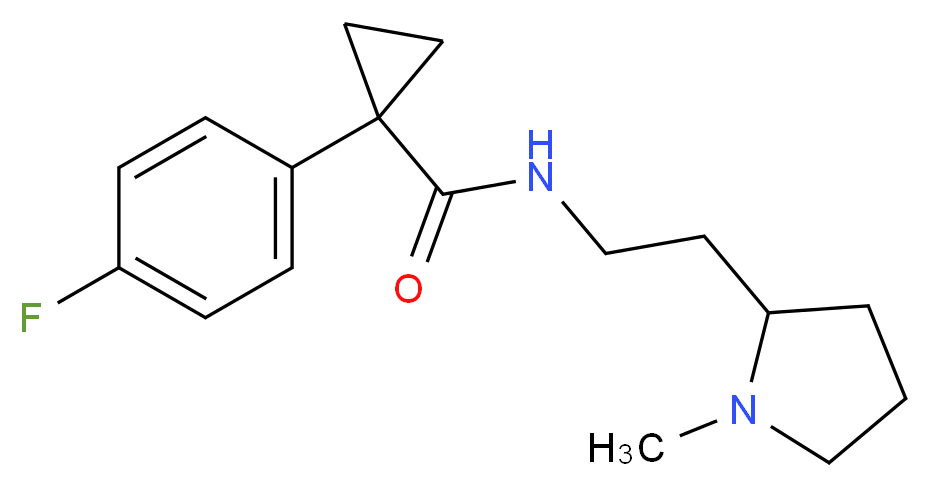 1-(4-fluorophenyl)-N-[2-(1-methyl-2-pyrrolidinyl)ethyl]cyclopropanecarboxamide_Molecular_structure_CAS_)