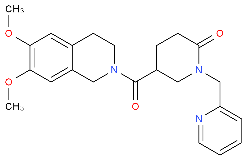 5-[(6,7-dimethoxy-3,4-dihydro-2(1H)-isoquinolinyl)carbonyl]-1-(2-pyridinylmethyl)-2-piperidinone_Molecular_structure_CAS_)