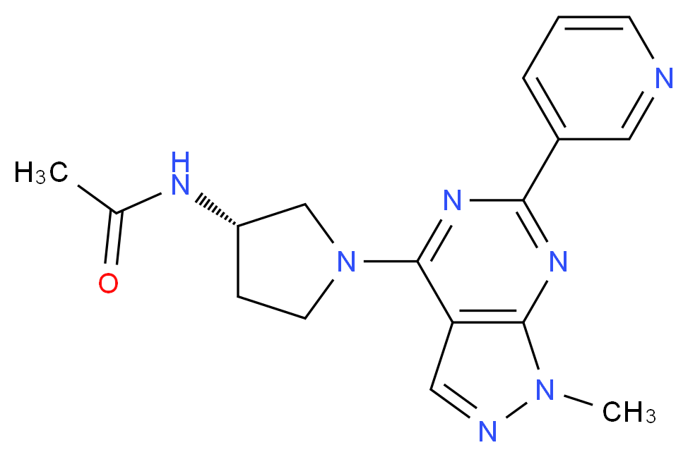 N-{(3S)-1-[1-methyl-6-(3-pyridinyl)-1H-pyrazolo[3,4-d]pyrimidin-4-yl]-3-pyrrolidinyl}acetamide_Molecular_structure_CAS_)