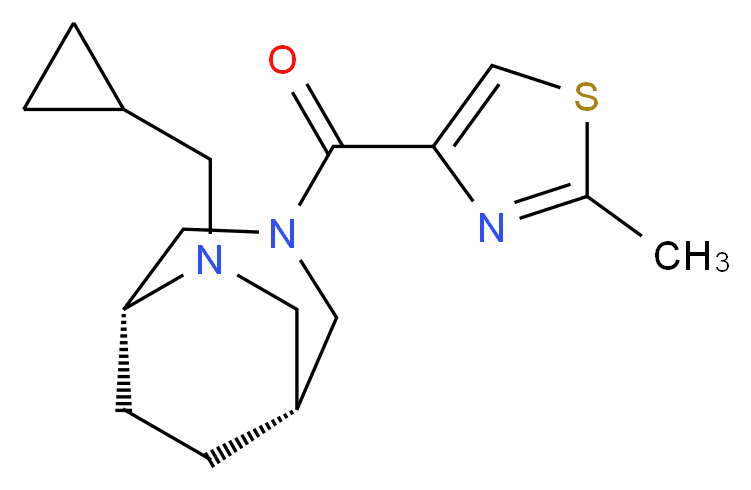 (1R*,5R*)-6-(cyclopropylmethyl)-3-[(2-methyl-1,3-thiazol-4-yl)carbonyl]-3,6-diazabicyclo[3.2.2]nonane_Molecular_structure_CAS_)