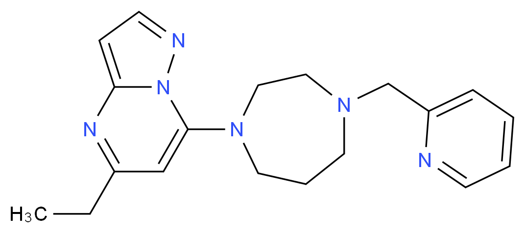 5-ethyl-7-[4-(2-pyridinylmethyl)-1,4-diazepan-1-yl]pyrazolo[1,5-a]pyrimidine_Molecular_structure_CAS_)