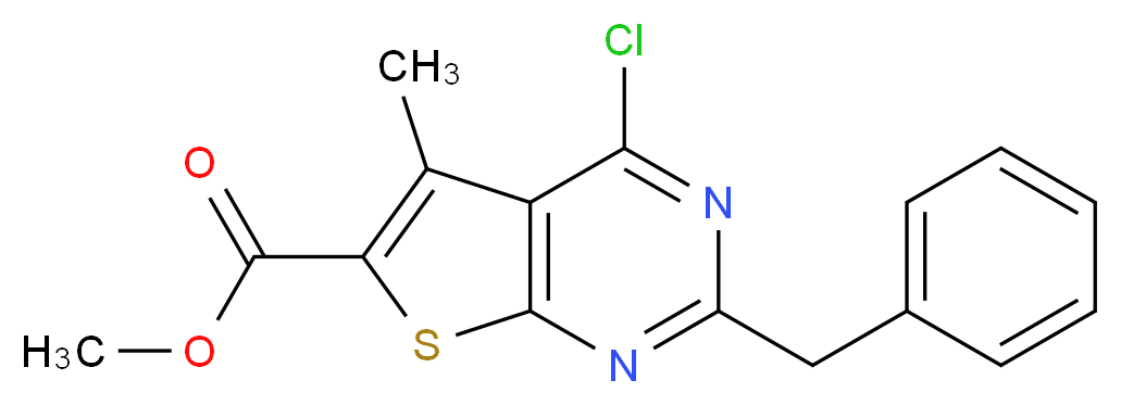 methyl 2-benzyl-4-chloro-5-methylthieno[2,3-d]pyrimidine-6-carboxylate_Molecular_structure_CAS_)
