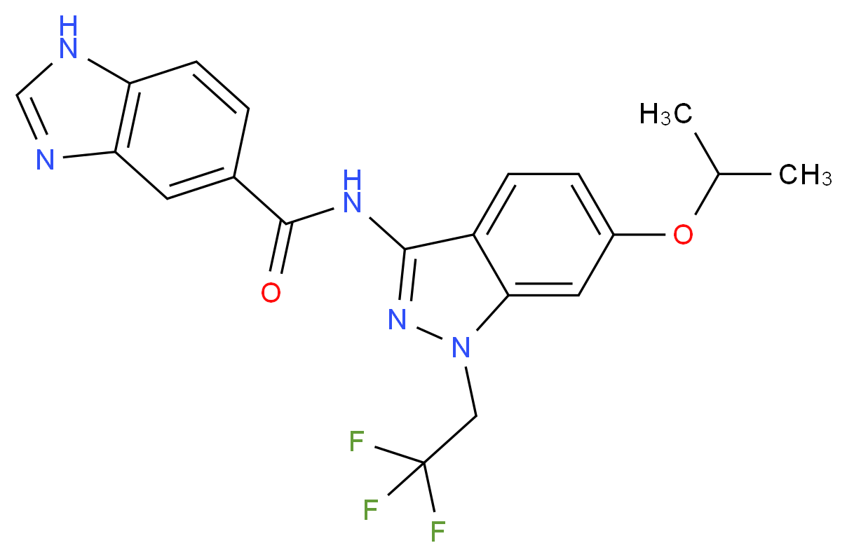 N-[6-isopropoxy-1-(2,2,2-trifluoroethyl)-1H-indazol-3-yl]-1H-benzimidazole-5-carboxamide_Molecular_structure_CAS_)