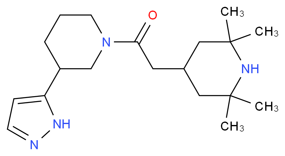 2,2,6,6-tetramethyl-4-{2-oxo-2-[3-(1H-pyrazol-5-yl)piperidin-1-yl]ethyl}piperidine_Molecular_structure_CAS_)