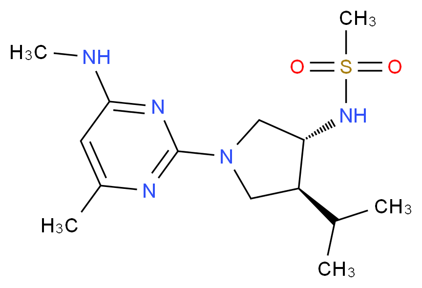 N-{(3R*,4S*)-4-isopropyl-1-[4-methyl-6-(methylamino)-2-pyrimidinyl]-3-pyrrolidinyl}methanesulfonamide_Molecular_structure_CAS_)