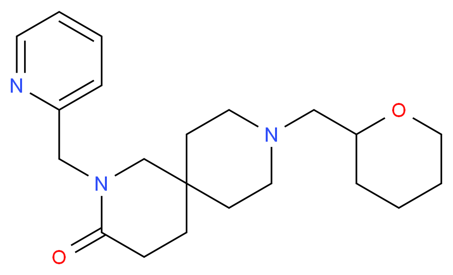2-(2-pyridinylmethyl)-9-(tetrahydro-2H-pyran-2-ylmethyl)-2,9-diazaspiro[5.5]undecan-3-one_Molecular_structure_CAS_)