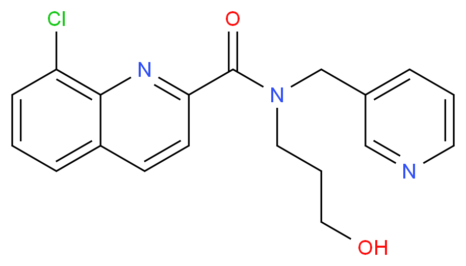 8-chloro-N-(3-hydroxypropyl)-N-(pyridin-3-ylmethyl)quinoline-2-carboxamide_Molecular_structure_CAS_)