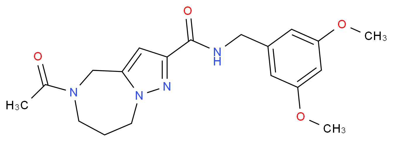 5-acetyl-N-(3,5-dimethoxybenzyl)-5,6,7,8-tetrahydro-4H-pyrazolo[1,5-a][1,4]diazepine-2-carboxamide_Molecular_structure_CAS_)