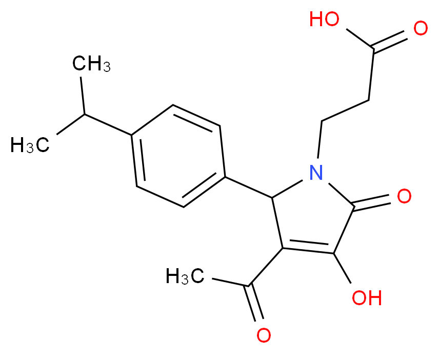 3-[3-Acetyl-4-hydroxy-2-(4-isopropyl-phenyl)-5-oxo-2,5-dihydro-pyrrol-1-yl]-propionic acid_Molecular_structure_CAS_436088-35-6)