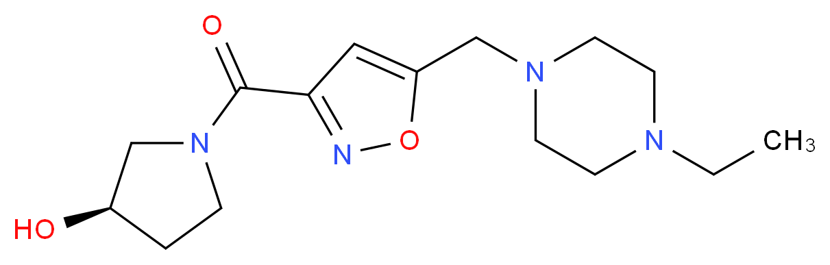 (3R)-1-({5-[(4-ethylpiperazin-1-yl)methyl]isoxazol-3-yl}carbonyl)pyrrolidin-3-ol_Molecular_structure_CAS_)