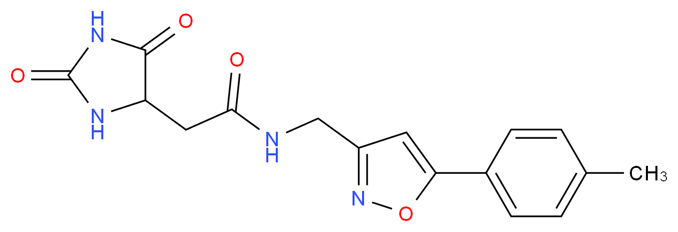 2-(2,5-dioxoimidazolidin-4-yl)-N-{[5-(4-methylphenyl)isoxazol-3-yl]methyl}acetamide_Molecular_structure_CAS_)