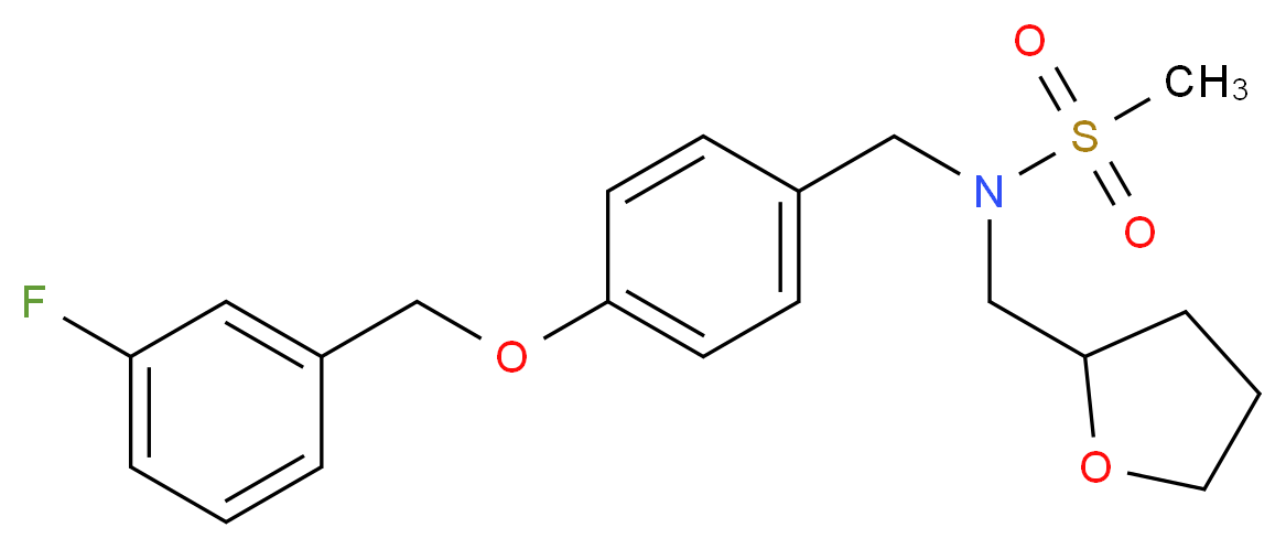 N-{4-[(3-fluorobenzyl)oxy]benzyl}-N-(tetrahydro-2-furanylmethyl)methanesulfonamide_Molecular_structure_CAS_)