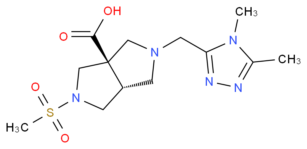 (3aR*,6aR*)-2-[(4,5-dimethyl-4H-1,2,4-triazol-3-yl)methyl]-5-(methylsulfonyl)hexahydropyrrolo[3,4-c]pyrrole-3a(1H)-carboxylic acid_Molecular_structure_CAS_)