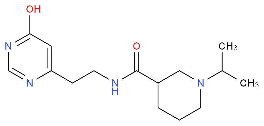 N-[2-(6-hydroxy-4-pyrimidinyl)ethyl]-1-isopropyl-3-piperidinecarboxamide_Molecular_structure_CAS_)