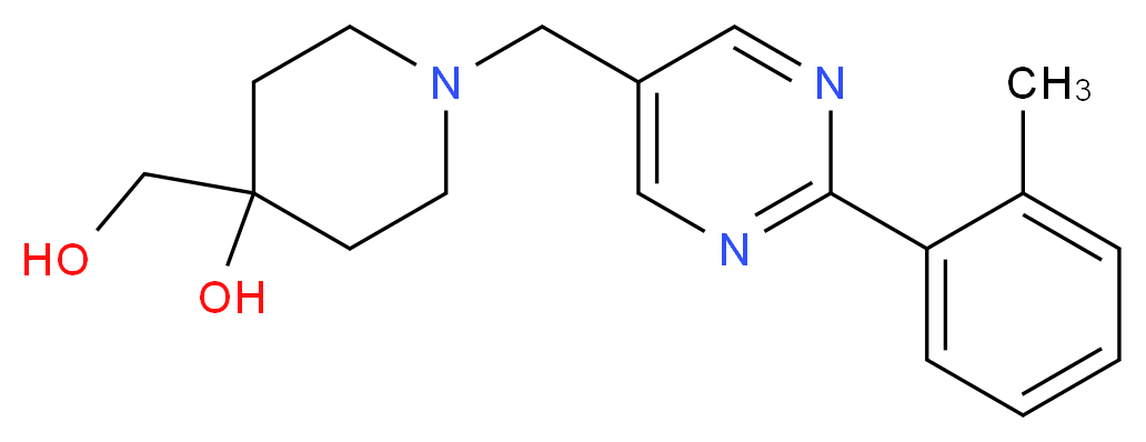 4-(hydroxymethyl)-1-{[2-(2-methylphenyl)pyrimidin-5-yl]methyl}piperidin-4-ol_Molecular_structure_CAS_)
