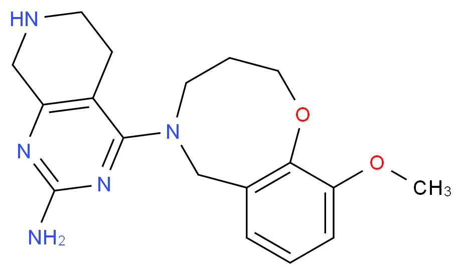 4-(10-methoxy-3,4-dihydro-2H-1,5-benzoxazocin-5(6H)-yl)-5,6,7,8-tetrahydropyrido[3,4-d]pyrimidin-2-amine_Molecular_structure_CAS_)