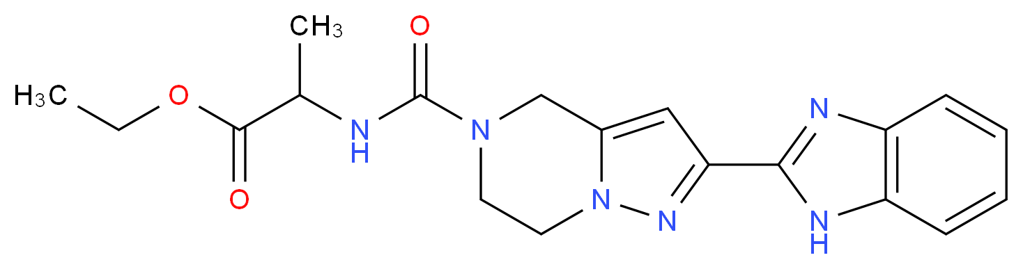 ethyl 2-({[2-(1H-benzimidazol-2-yl)-6,7-dihydropyrazolo[1,5-a]pyrazin-5(4H)-yl]carbonyl}amino)propanoate_Molecular_structure_CAS_)
