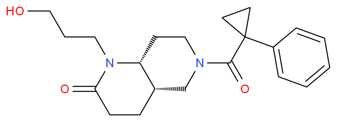 (4aS*,8aR*)-1-(3-hydroxypropyl)-6-[(1-phenylcyclopropyl)carbonyl]octahydro-1,6-naphthyridin-2(1H)-one_Molecular_structure_CAS_)