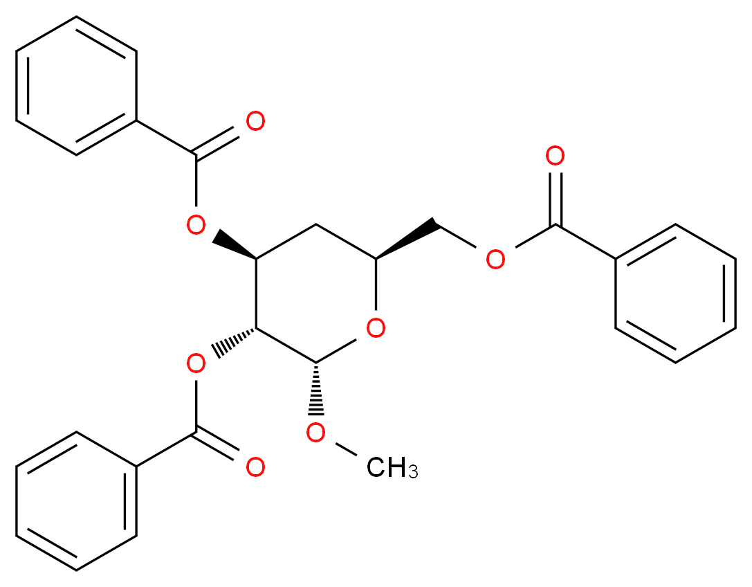 Methyl 2,3,6-Tri-O-benzoyl-4-deoxy-α-D-glucopyranoside_Molecular_structure_CAS_19488-41-6)
