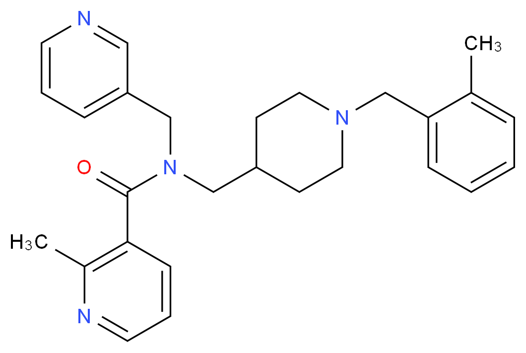 2-methyl-N-{[1-(2-methylbenzyl)-4-piperidinyl]methyl}-N-(3-pyridinylmethyl)nicotinamide_Molecular_structure_CAS_)