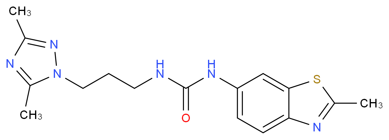 N-[3-(3,5-dimethyl-1H-1,2,4-triazol-1-yl)propyl]-N'-(2-methyl-1,3-benzothiazol-6-yl)urea_Molecular_structure_CAS_)