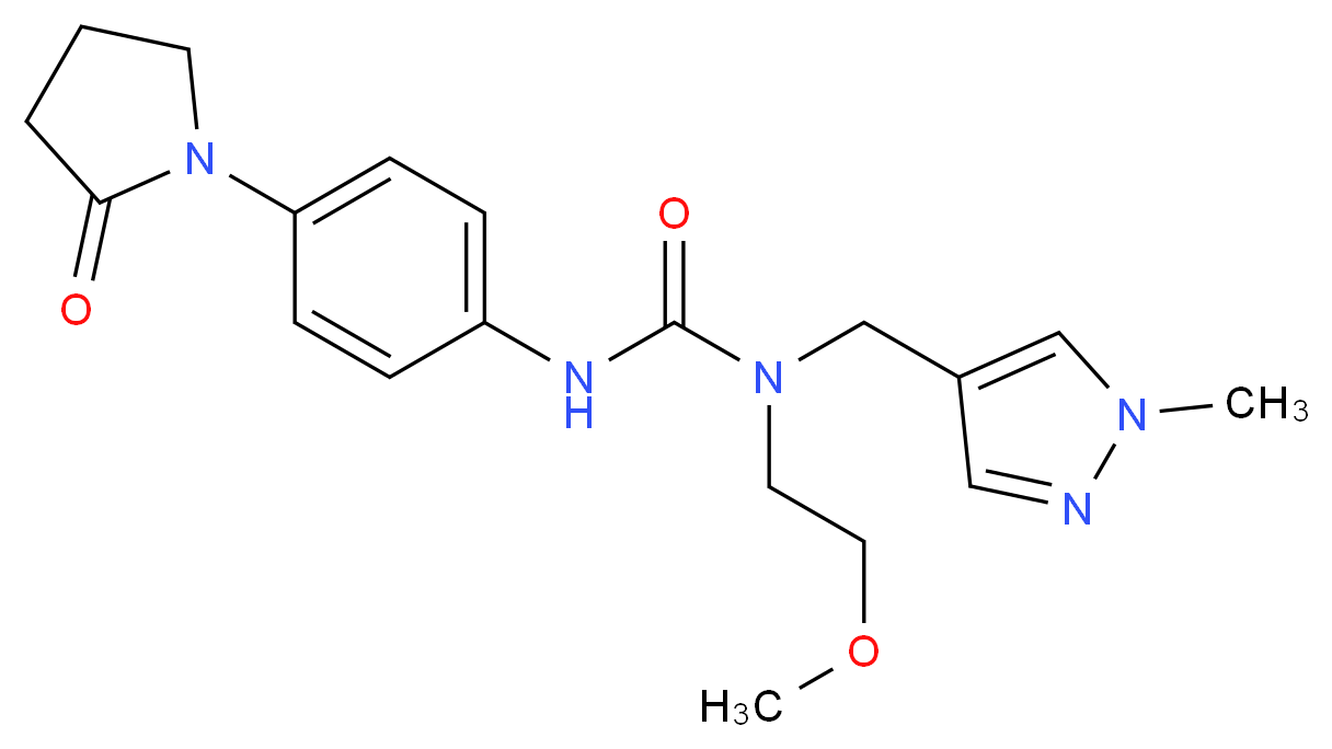 N-(2-methoxyethyl)-N-[(1-methyl-1H-pyrazol-4-yl)methyl]-N'-[4-(2-oxopyrrolidin-1-yl)phenyl]urea_Molecular_structure_CAS_)