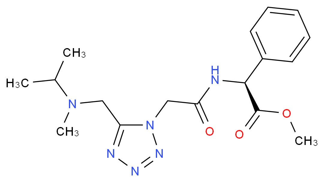 methyl (2S)-{[(5-{[isopropyl(methyl)amino]methyl}-1H-tetrazol-1-yl)acetyl]amino}(phenyl)acetate_Molecular_structure_CAS_)