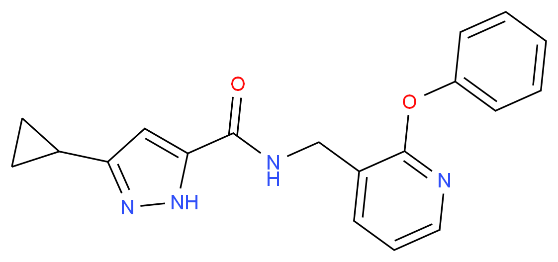 3-cyclopropyl-N-[(2-phenoxypyridin-3-yl)methyl]-1H-pyrazole-5-carboxamide_Molecular_structure_CAS_)