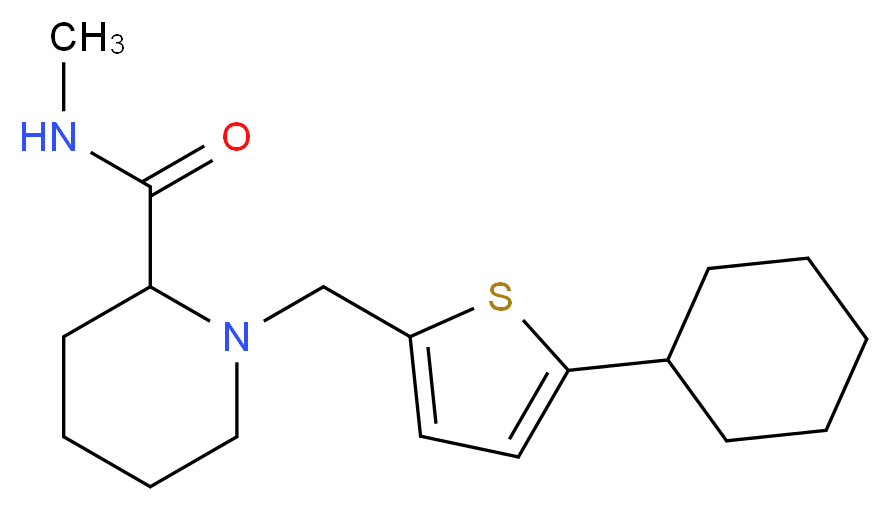 1-[(5-cyclohexyl-2-thienyl)methyl]-N-methylpiperidine-2-carboxamide_Molecular_structure_CAS_)