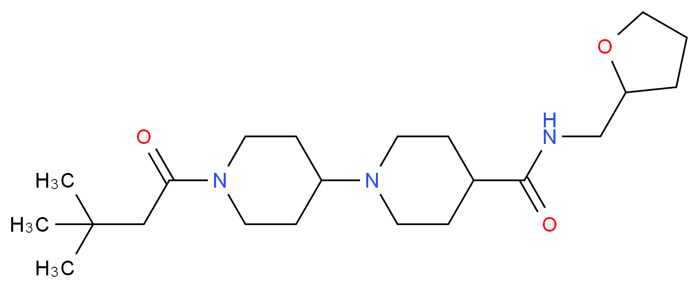 1'-(3,3-dimethylbutanoyl)-N-(tetrahydro-2-furanylmethyl)-1,4'-bipiperidine-4-carboxamide_Molecular_structure_CAS_)