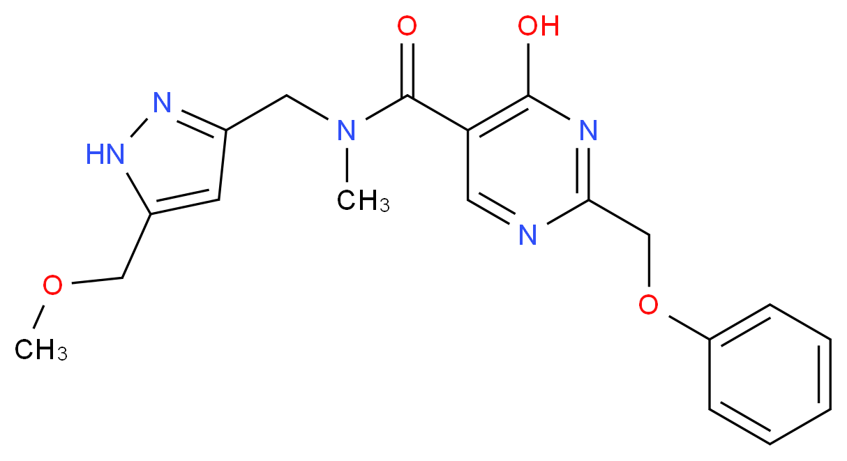 4-hydroxy-N-{[5-(methoxymethyl)-1H-pyrazol-3-yl]methyl}-N-methyl-2-(phenoxymethyl)pyrimidine-5-carboxamide_Molecular_structure_CAS_)