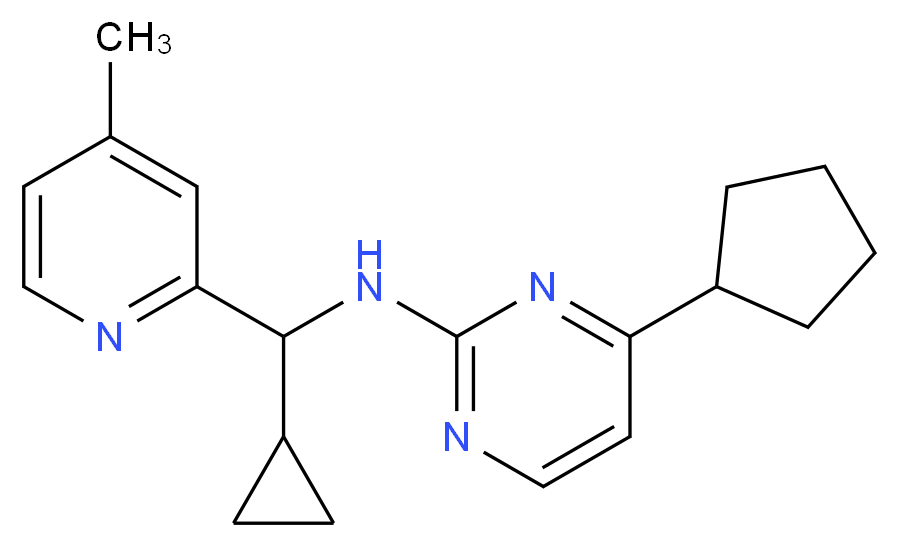 4-cyclopentyl-N-[cyclopropyl(4-methylpyridin-2-yl)methyl]pyrimidin-2-amine_Molecular_structure_CAS_)
