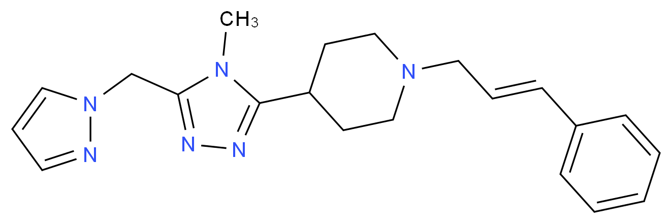 4-[4-methyl-5-(1H-pyrazol-1-ylmethyl)-4H-1,2,4-triazol-3-yl]-1-[(2E)-3-phenylprop-2-en-1-yl]piperidine_Molecular_structure_CAS_)