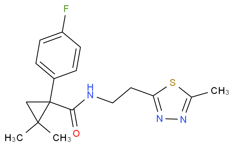 1-(4-fluorophenyl)-2,2-dimethyl-N-[2-(5-methyl-1,3,4-thiadiazol-2-yl)ethyl]cyclopropanecarboxamide_Molecular_structure_CAS_)
